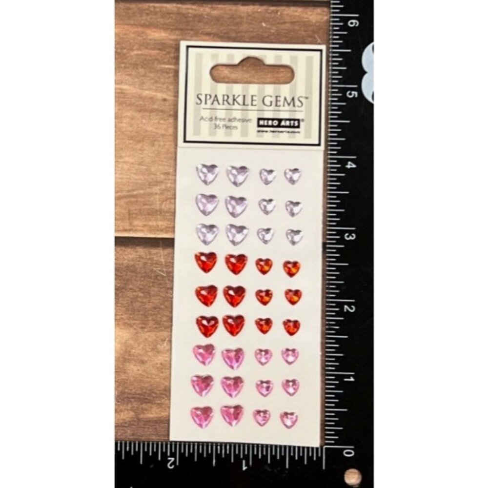 2008 HERO ARTS CH142 HEARTS SPARKLING GEMS 36 STICKERS  VALENTINES DAY